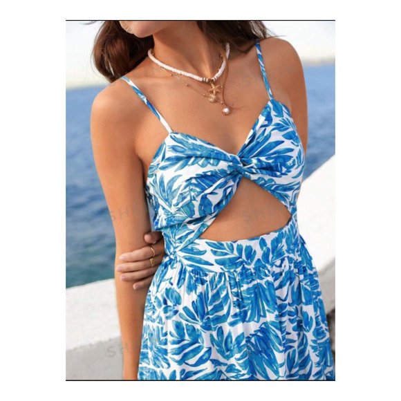 Cut-Out with Front Twist Midi Sundress MEDIUM NIB - Picture 1 of 9